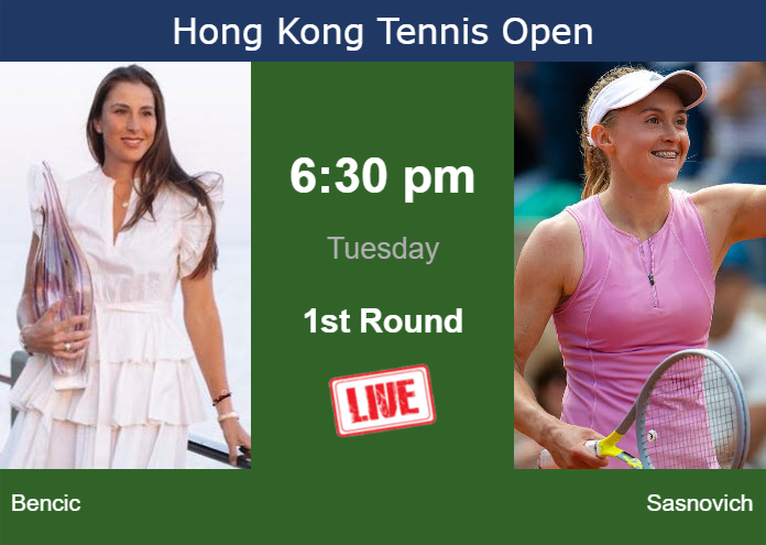 Monday Live Streaming Belinda Bencic vs Aliaksandra Sasnovich