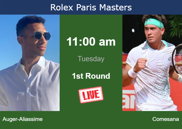 Monday Live Streaming Felix Auger-Aliassime vs Francisco Comesana