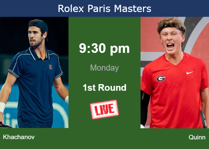 Monday Live Streaming Karen Khachanov vs Ethan Quinn