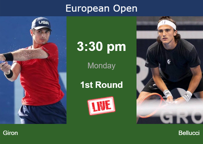 Monday Live Streaming Marcos Giron vs Mattia Bellucci