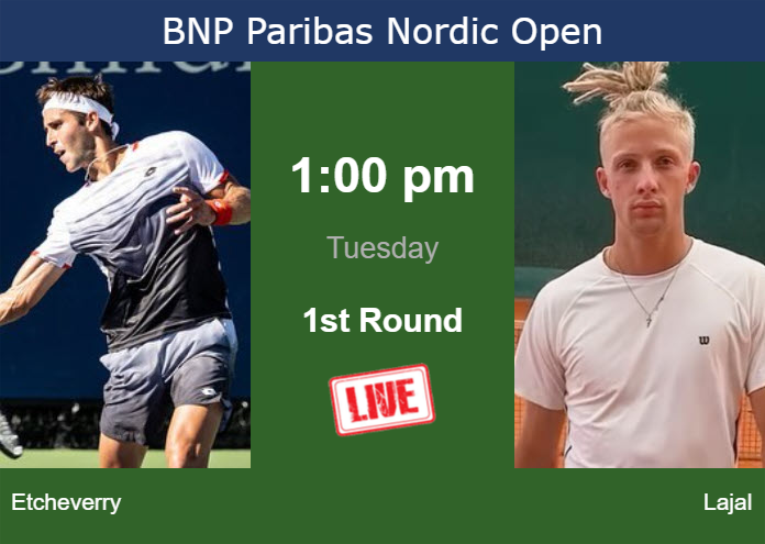 How to watch Etcheverry vs. Lajal on live streaming in Stockholm on Tuesday Monday Live Streaming Tomas Martin Etcheverry vs Mark Lajal