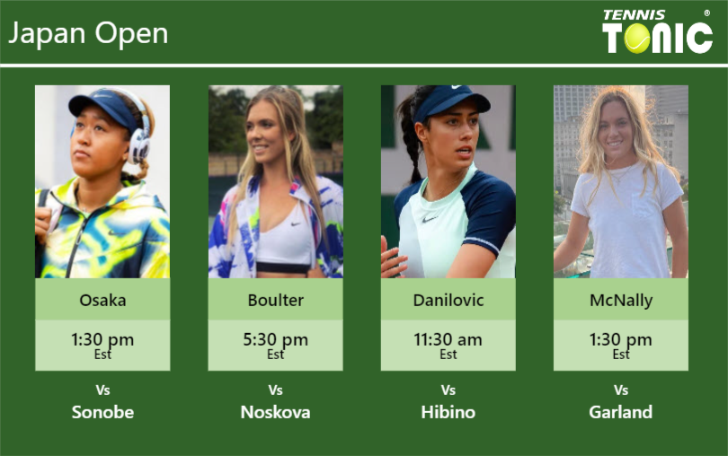 Naomi Osaka-Katie Boulter-Olga Danilovic-Caty McNally Stats info