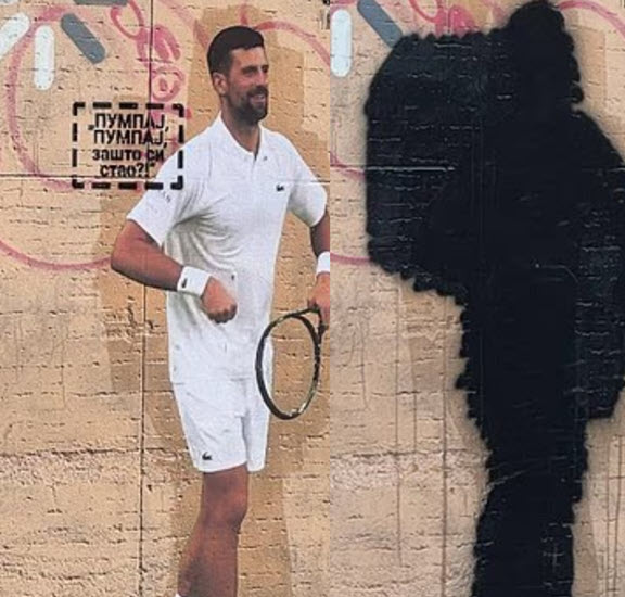 Novak Djokovic’s Mural Defaced In Belgrade After His Move To Greece And Support For Student Protests