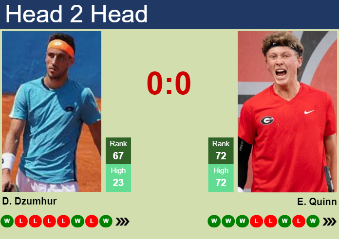 Prediction and head to head Damir Dzumhur vs. Ethan Quinn