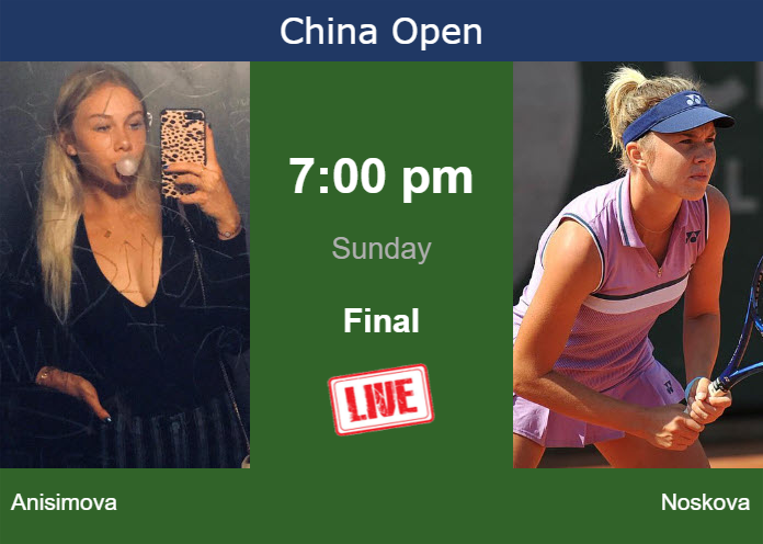 Saturday Live Streaming Amanda Anisimova vs Linda Noskova