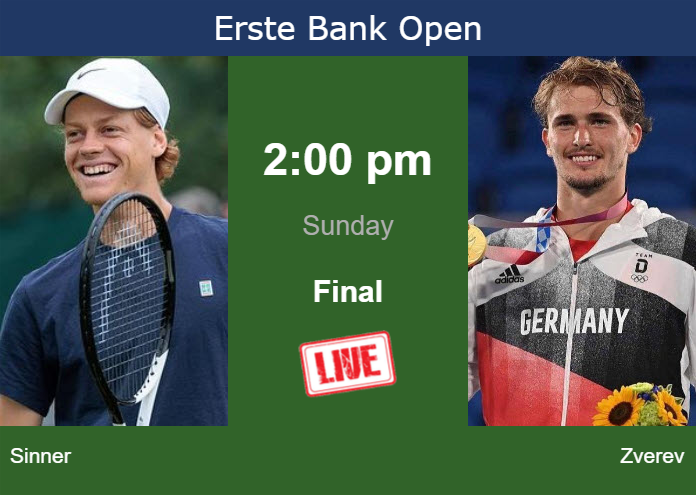 Sunday Live Streaming Jannik Sinner vs Alexander Zverev