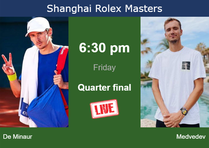 How to watch De Minaur vs. Medvedev on live streaming in Shanghai on Friday Thursday Live Streaming Alex De Minaur vs Daniil Medvedev