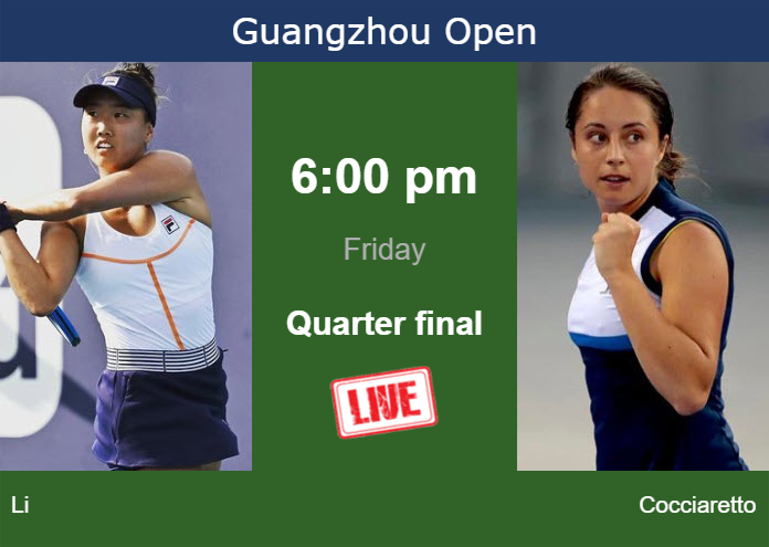 Thursday Live Streaming Ann Li vs Elisabetta Cocciaretto