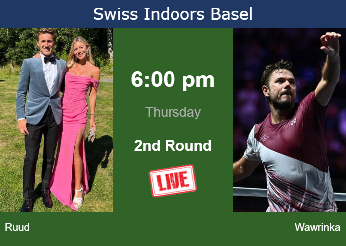 How to watch Ruud vs. Wawrinka on live streaming in Basel on Thursday Thursday Live Streaming Casper Ruud vs Stan Wawrinka