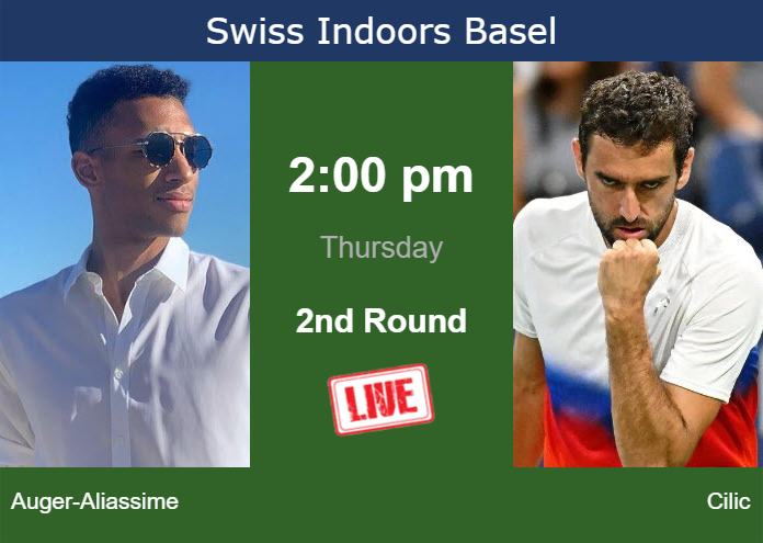 Thursday Live Streaming Felix Auger-Aliassime vs Marin Cilic