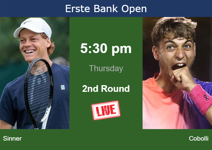 Thursday Live Streaming Jannik Sinner vs Flavio Cobolli