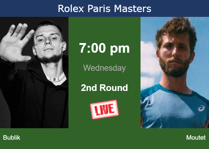 Tuesday Live Streaming Alexander Bublik vs Corentin Moutet