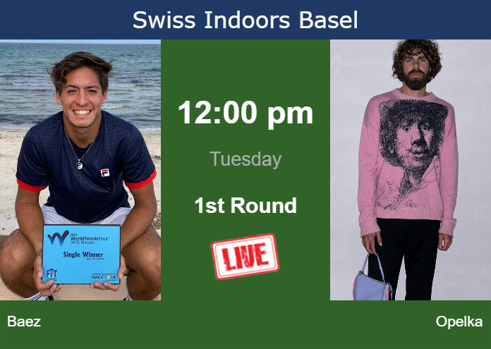 Tuesday Live Streaming Sebastian Baez vs Reilly Opelka