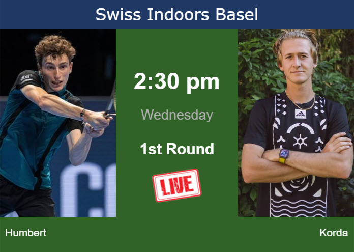 How to watch Humbert vs. Korda on live streaming in Basel on Wednesday Tuesday Live Streaming Ugo Humbert vs Sebastian Korda