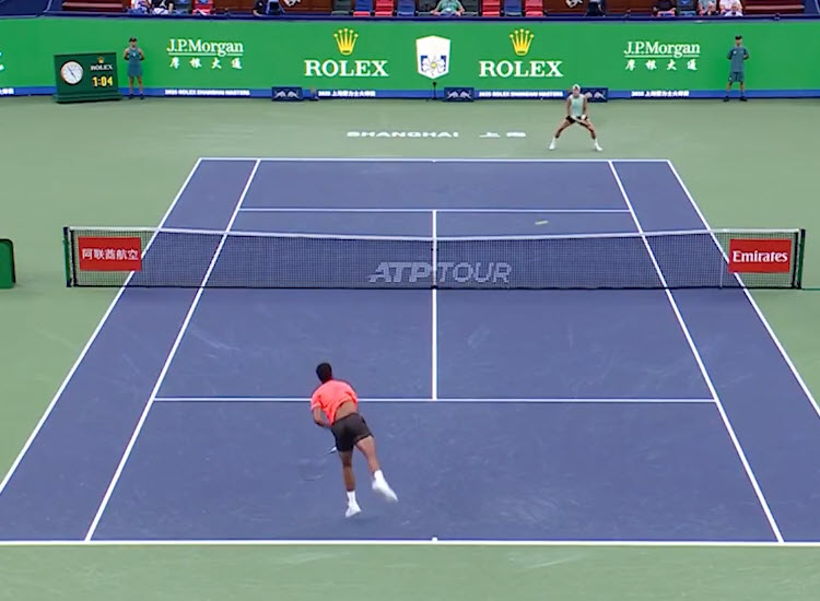 Video. Holger Rune Hits A Return Winner Against A 235kmh Serve From Mpetshi Perricard.
