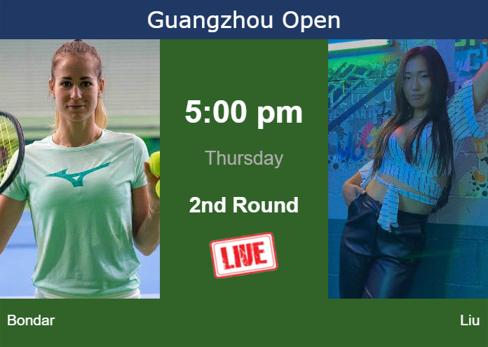 How to watch Bondar vs. Liu on live streaming in Guangzhou on Thursday Wednesday Live Streaming Anna Bondar vs Claire Liu