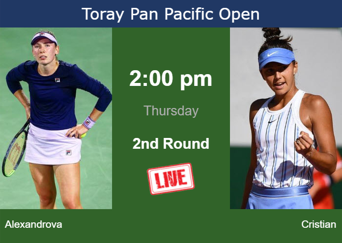 How to watch Alexandrova vs. Cristian on live streaming in Tokyo on Thursday Wednesday Live Streaming Ekaterina Alexandrova vs Jaqueline Cristian