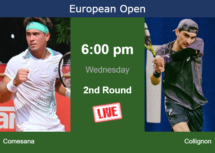 Wednesday Live Streaming Francisco Comesana vs Raphael Collignon