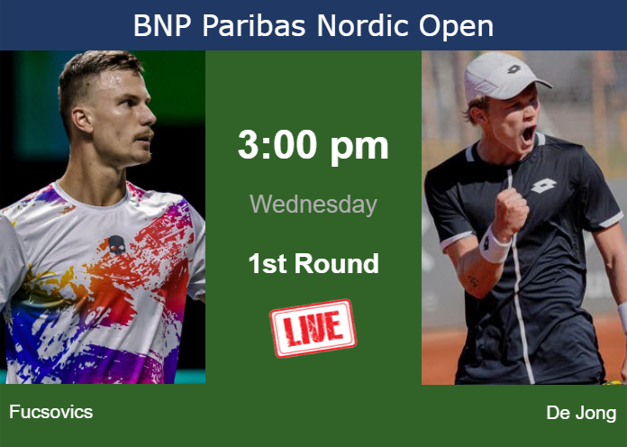How to watch Fucsovics vs. De Jong on live streaming in Stockholm on Wednesday Wednesday Live Streaming Marton Fucsovics vs Jesper De Jong