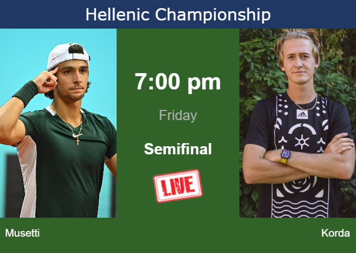 How to watch Musetti vs. Korda on live streaming in Athens on Friday Friday Live Streaming Lorenzo Musetti vs Sebastian Korda