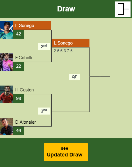 Lorenzo Sonego Draw info