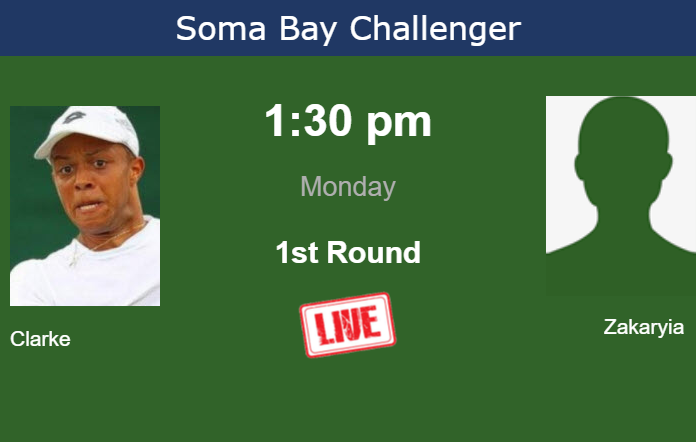 How to watch Clarke vs. Zakaryia on live streaming in Soma Bay Challenger on Monday Monday Live Streaming Jay Clarke vs Fares Zakaria