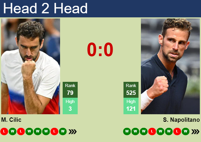 Prediction and head to head Marin Cilic vs. Stefano Napolitano
