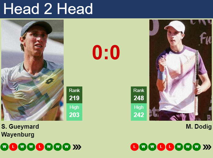 Prediction and head to head Sascha Gueymard Wayenburg vs. Matej Dodig