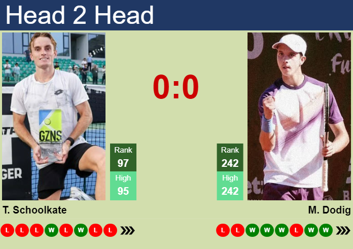 Prediction and head to head Tristan Schoolkate vs. Matej Dodig