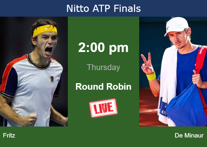 How to watch Fritz vs. De Minaur on live streaming in Turin on Thursday Thursday Live Streaming Taylor Fritz vs Alex De Minaur