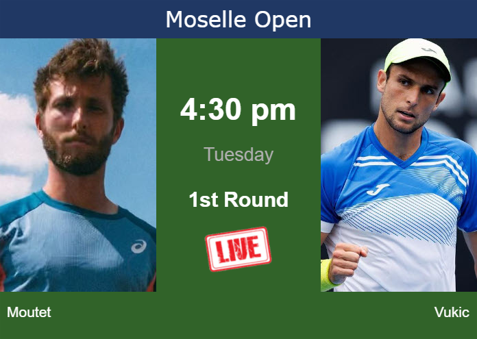 Tuesday Live Streaming Corentin Moutet vs Aleksandar Vukic