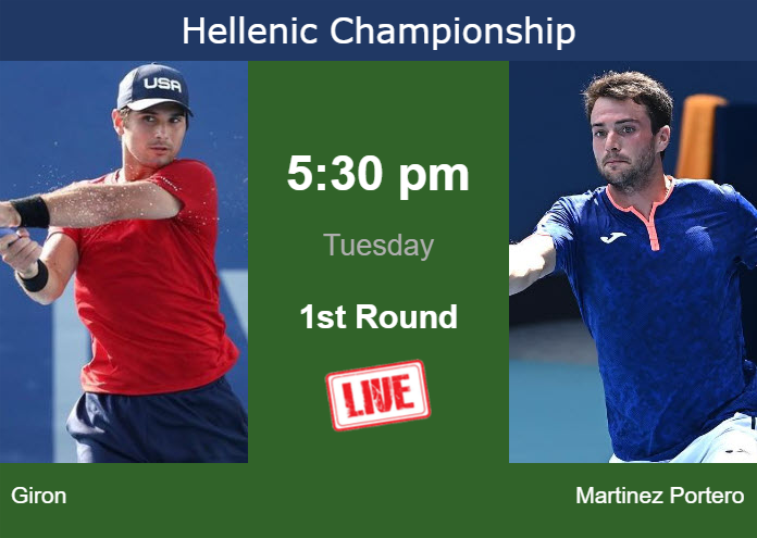 Tuesday Live Streaming Marcos Giron vs Pedro Martinez Portero