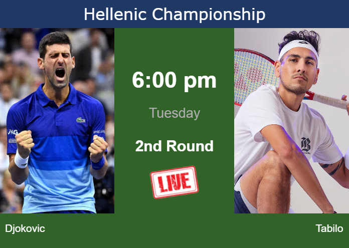 Tuesday Live Streaming Novak Djokovic vs Alejandro Tabilo