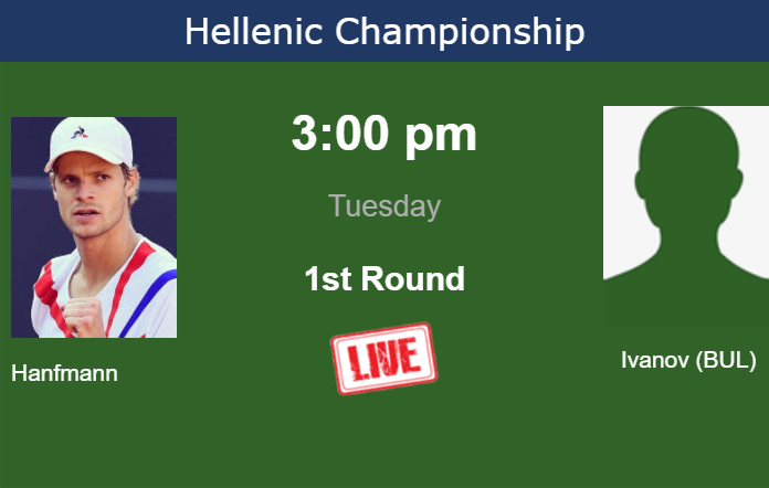 How to watch Hanfmann vs. Ivanov (BUL) on live streaming in Athens on Tuesday Tuesday Live Streaming Yannick Hanfmann vs Ivan Ivanov