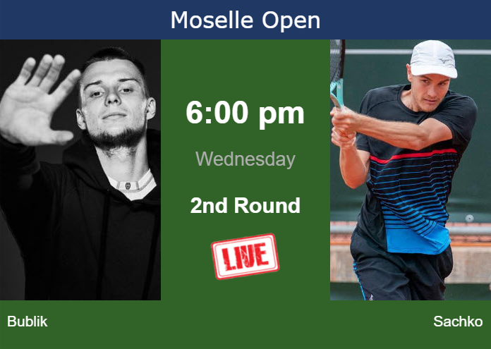 Wednesday Live Streaming Alexander Bublik vs Vitaliy Sachko