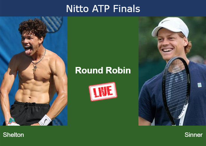 How to watch Shelton vs. Sinner on live streaming in Turin on Wednesday Live Streaming Ben Shelton vs Jannik Sinner