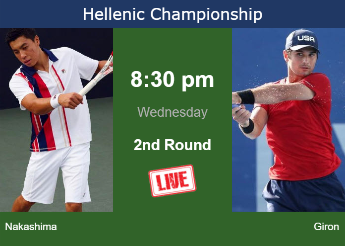 Wednesday Live Streaming Brandon Nakashima vs Marcos Giron