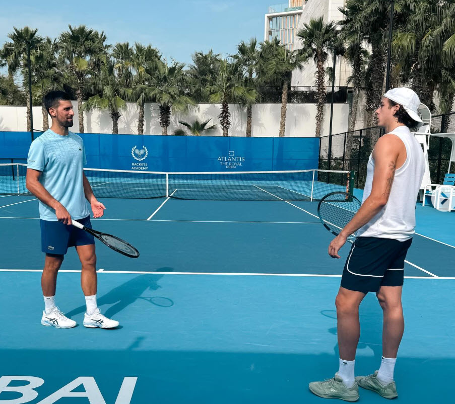 Arthur Cazaux Expresses Joy After Training With Novak Djokovic In Dubai