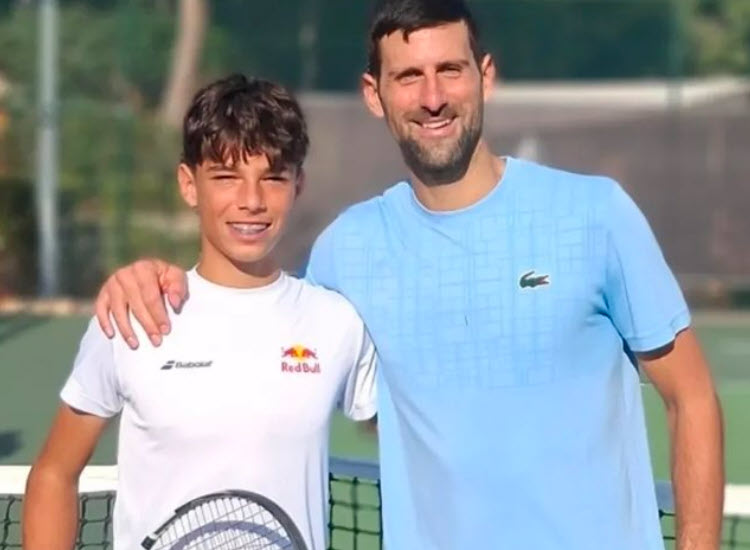 Djokovic Trains With Young Greek Talent Rafael Pagonis In Athens