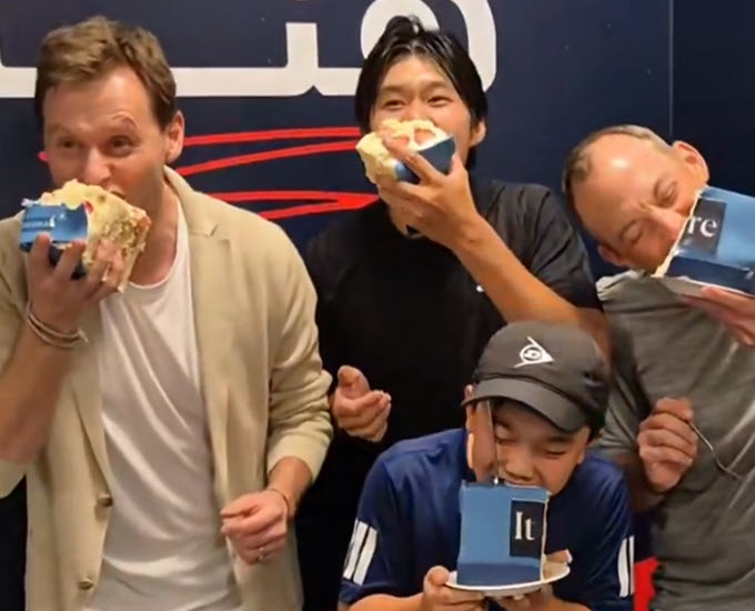 Learner Tien Celebrates Next Gen Finals Victory With His Team By Sharing A Giant Cake