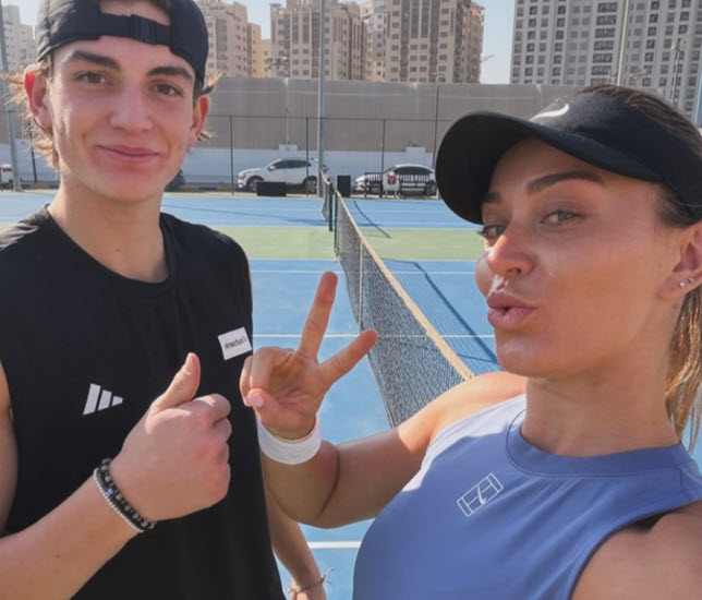 Paula Badosa Trains With Rising Junior Jacopo Vasami