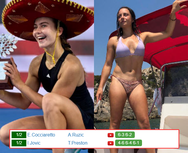HOBART RESULTS. Iva Jovic, Elisabetta Cocciaretto progress to the next round, Antonia Ruzic, Taylah Preston lost Iva Jovic Elisabetta Cocciaretto who win info