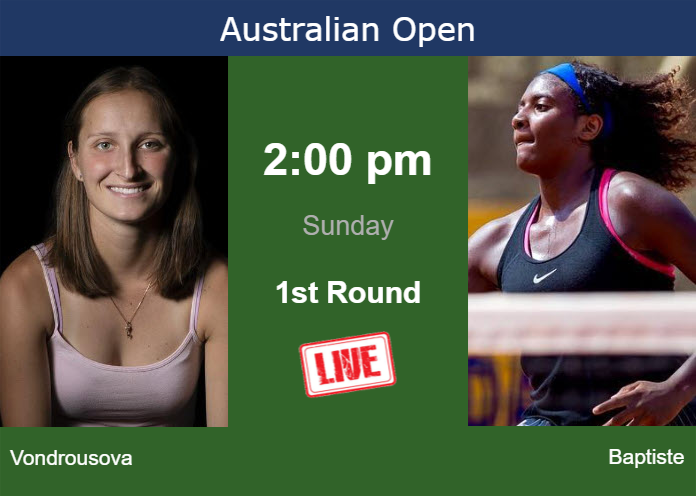 Saturday Live Streaming Marketa Vondrousova vs Hailey Baptiste