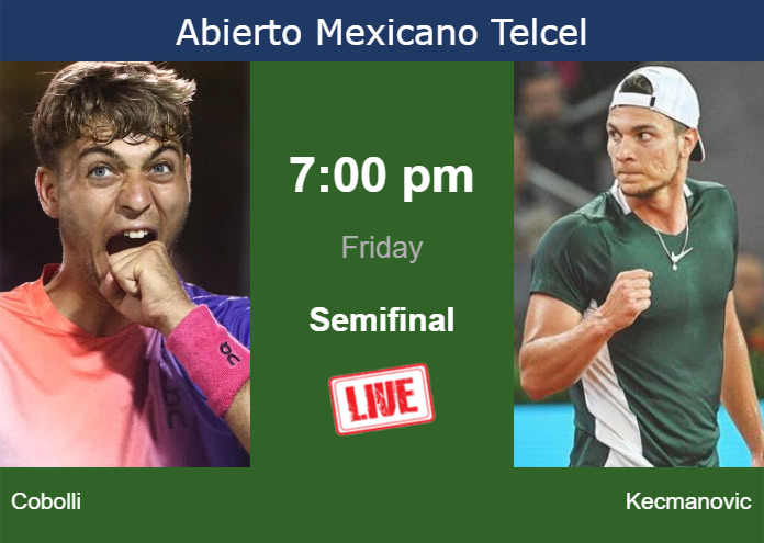 How to watch Cobolli vs. Kecmanovic on live streaming in Acapulco on Friday Friday Live Streaming Flavio Cobolli vs Miomir Kecmanovic