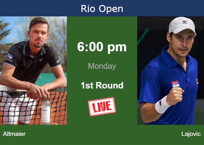 How to watch Altmaier vs. Lajovic on live streaming in Rio de Janeiro on Monday Monday Live Streaming Daniel Altmaier vs Dusan Lajovic