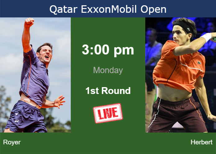 How to watch Royer vs. Herbert on live streaming in Doha on Monday Monday Live Streaming Valentin Royer vs Pierre-Hugues Herbert