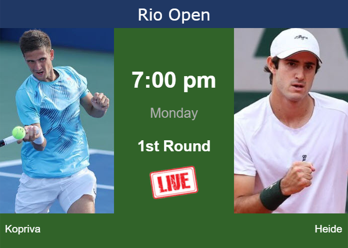 How to watch Kopriva vs. Heide on live streaming in Rio de Janeiro on Monday Monday Live Streaming Vit Kopriva vs Gustavo Heide