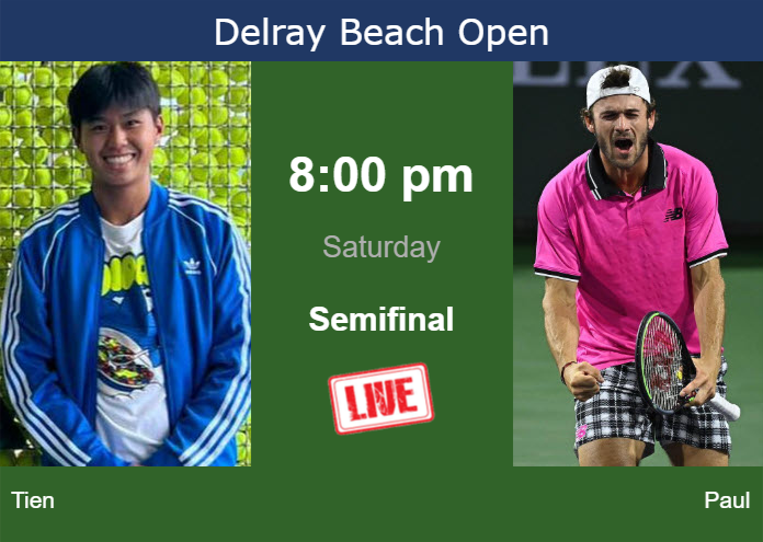 Saturday Live Streaming Learner Tien vs Tommy Paul