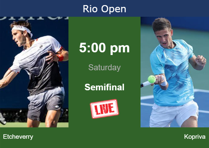 How to watch Etcheverry vs. Kopriva on live streaming in Rio de Janeiro on Saturday Saturday Live Streaming Tomas Martin Etcheverry vs Vit Kopriva