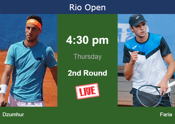 How to watch Dzumhur vs. Faria on live streaming in Rio de Janeiro on Thursday Thursday Live Streaming Damir Dzumhur vs Jaime Faria